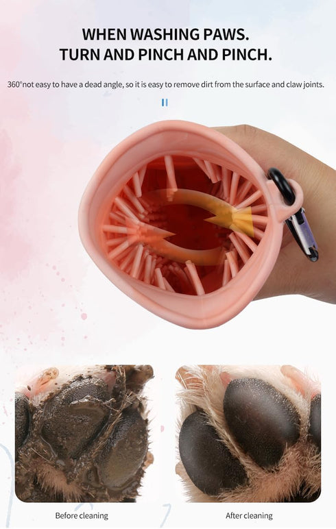 Dog Paw Cleaner, 2 in 1 Multi-Purpose Paw Cleaner, Dog Paw Scrubber and Cleaner (Large, Pink)...
