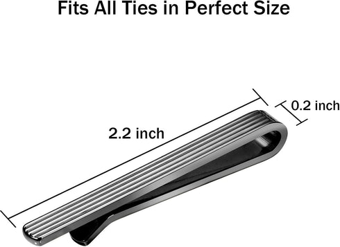 Tie Clip for Men Gun Black Gold Silver, Tie Bar and Tie Pin Clip for Regular Ties Traditional Ties, Unique Mens Tie Clip Tie Clasp Black Suitable ...