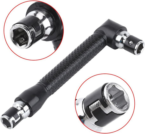 Socket Wrenches, Torque Wrenches, L Shape Wrench Driver 1/4 Inch Hex Socket Wrench Double Head for Screwdriver Bits Hand Tool, Angle Grinder Socke...