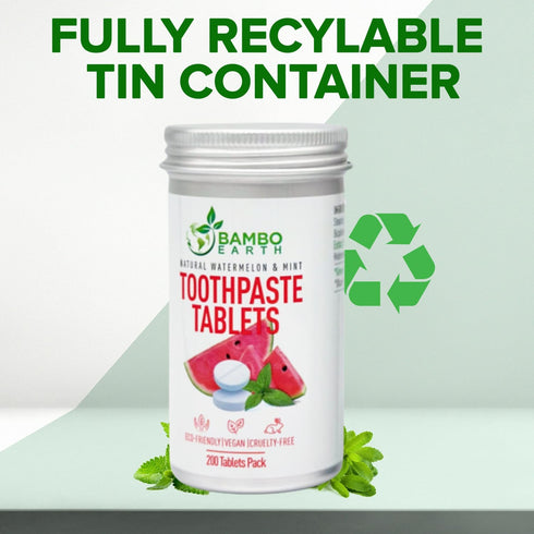 200 Pack Natural Toothpaste Tablet Bits - Chewable Mouthwash Whitening Burts Bees Bite Tablets for Teeth SLS & Fluoride Free Eco & Travel Friendly...