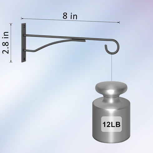 8" Plant Hangers 6 Pack, Hanging Plant Bracket for Wall Fence Porch Outdoor Indoor, Metal Plant Hooks for Basket, Flower, Planter, Feeder, Lantern...