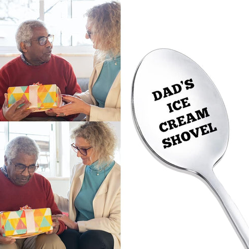 Birthday Christmas Gift for Dad Spoon for Ice Cream Related Gift Daddy Gifts for Fathers day from Daughter Son Unique Dad's Day Gift for Dad Who H...