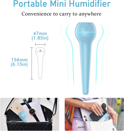 Portable Mini Humidifier USB Cool Mist Ultrasonic Humidifier with Water Bottle Premium Humidifying Unit with Whisper-Quiet Operation Automatic Shu...