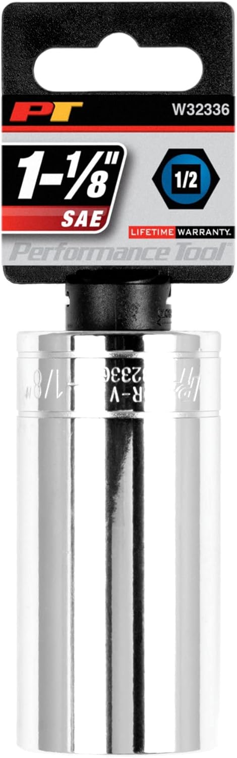 Performance Tool W32336 1/2 Drive 6-Point Socket, 1-1/8...