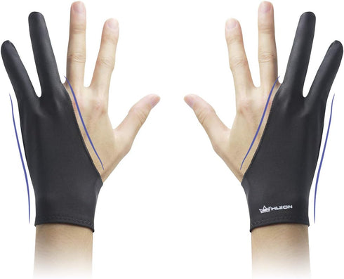 HUION Artist Glove, Free Size Drawing Glove for Graphics Tablet, Pen Display, Tracing Light Pad, Suitable for Right and Left Hand, Black, 1 Pack...