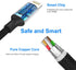 Multi 3 in 1 USB Long iPhone Charging Cable, 3M/10Ft Nylon Braided Universal Phone Charger Cord USB C/Micro USB/Lightning Connector Adapter for An...