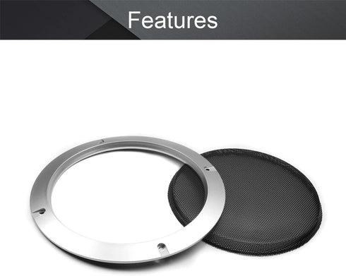 Fielect 2Pcs 6.5" Speaker Grill Cover Mesh Decorative Circle SubWoofer Grill Cover Guard Protector Cover Audio Accessories Metal Trim Silver with ...