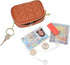 Small Coin Purse For Women Leather Change Pouch Wallet Double Zipper Card Holder with Key Chain...