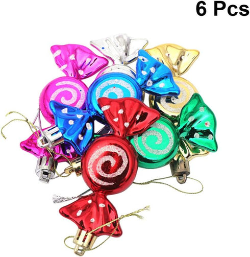 Happyyami 6pcs Sweets Candy Ornaments Xmas Tree Hanging Decorations for Home Wedding Christmas Birthday Party Decoration...