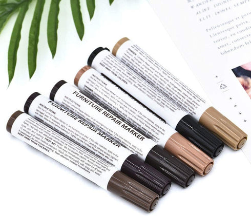 CALIDAKA Furniture Repair Wood Repair Markers Touch Up Pen Marker Repair Pen for Stains,Scratches,Wood Floors,Tables,Carpenters Simple Paint Fix(B...