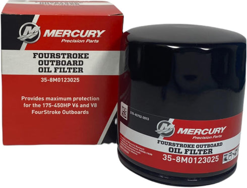 Mercury Marine/Mercruise New OEM 175 to 300 HP V6 & V8 Outboard Oil Filter, 35-8M0123025...