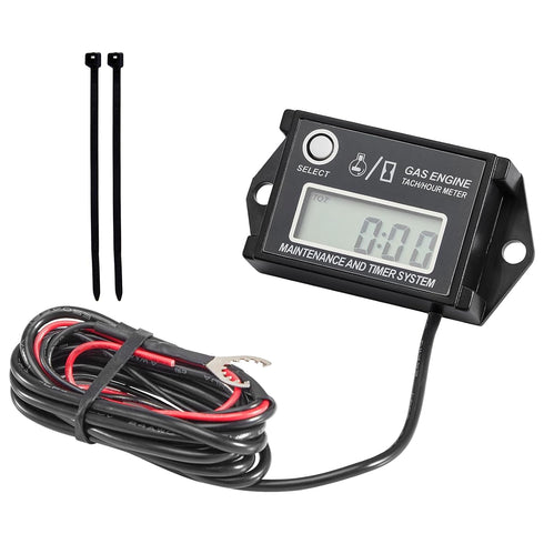 Digital Tiny Tachometer Tach Hour Meter Job Timer RPM Counter for Snowmobile Skis Motor Bike Go Kart Lawn Mower...