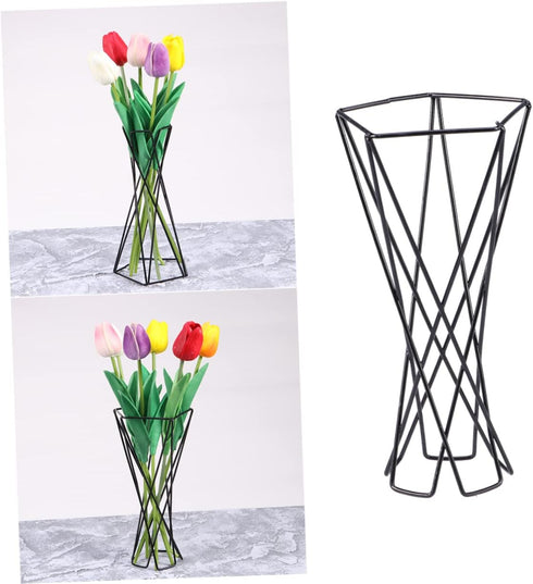 2pcs Large Indoor Plants Metal Air Plant Container Black Air Plant Holder Astetic Room Decor Air Plant Display Holder Wall Shelf Brackets Vases fo...