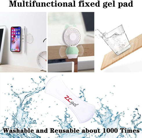 Anti Slip Gel Pad Phone Holder for Car, Removable and Reusable Anti Slip Dashboard Pad with Heat Resistant and Damage Free Sticky Gel Pads for Sun...