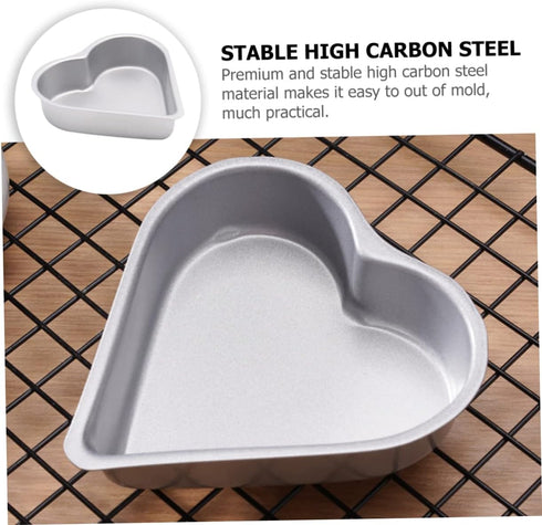 3pcs Heart Pudding Mold Cake Making Tray Heart Cake Pan Non-stick Donut Molds Bagel Molds Baking Molds Cupcake Moulds Loaf Tin Bread High-carbon S...