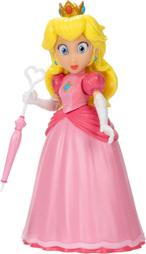 THE SUPER MARIO BROS. MOVIE - 5 Inch Action Figure Series 1 – Princess Peach Figure with Umbrella Accessory...
