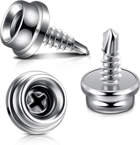 Boat Canvas Snaps Stainless Steel Screw Boat Cover Snaps Metal Snaps 3/8 Inch Socket Snap Screw Stud Canvas Snap Tool for Boat Covers (24 Pcs)...