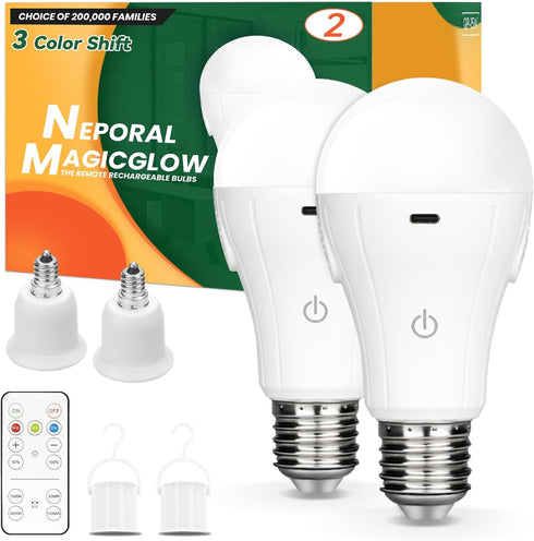 Neporal MagicGlow Rechargeable Light Bulbs (?3000-6000K E12, 2, Count)...