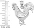 Fine 925 Sterling Silver Lucky Rooster Charm Pendant...