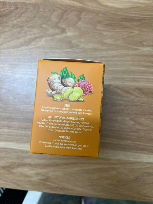 Ginger Soap Lymphatic Drainage Pack 3 - Anti-Cellulite Skin Tightening - Natural Ingredients Detox Soaps for Deep Clean Shower, Detoxification, Re...