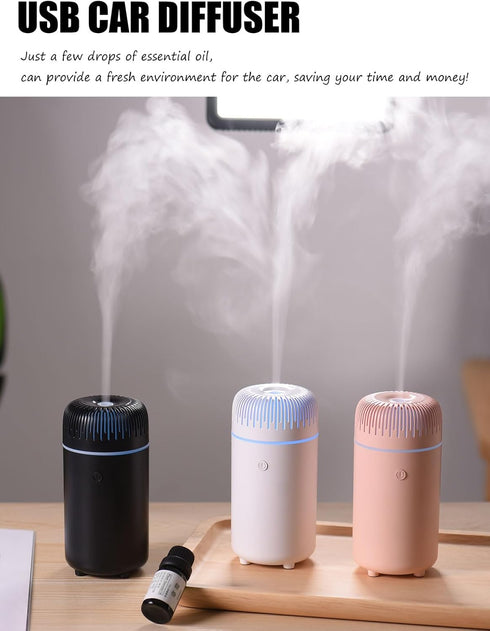 Car Diffuser for Essential Oils USB Cool Mist Humidifier Aromatherapy Essential Oil Diffuser Portable for Car Home Office Bedroom (Black)...