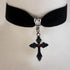 Gothic Goth Cross Choker Necklace,Black Choker Necklace for Women,Velvet Cross Choker Necklace,Punk Vintage Cross Pendant Necklace,Y2k Necklaces,H...