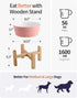 Elevated/Raised Dog Bowl Wood Stand for Medium Large Breed,7.67 in Wide Dog Food Water Dish Holder, Non Slip Modern Cute Porcelain Pet Bowl Stand ...