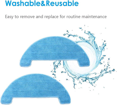 4PCS Replacement Mop Cloths Compatible with Coredy R750,R500,R550(R500+), R580, G800,G850 Robot Vacuum Mopping Cleaning Cloths Accessories...