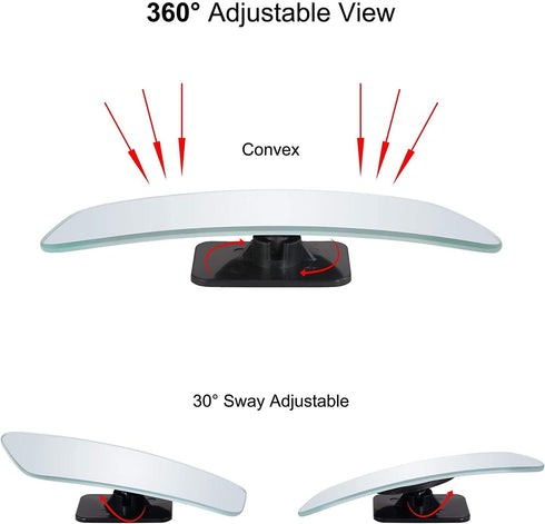 Verivue Mirrors 3.5 Inches Rectangle Shape Blind Spot Mirror for Car, Universal Fit, HD, Stick on, Frameless, Convex, Wide Angle, Side Mirror Blin...