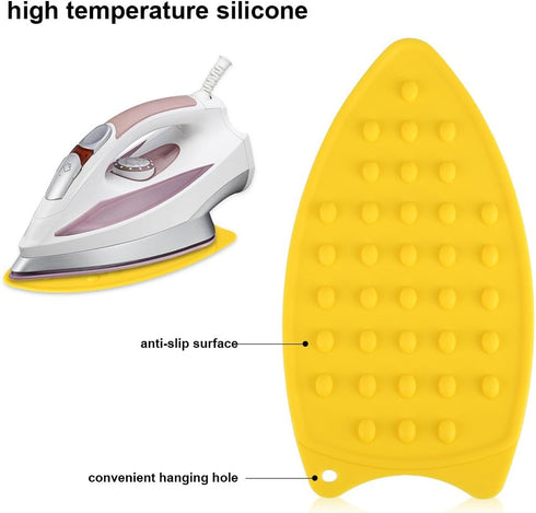 Silicone Iron Hot Protection Rest Pad Mat, Safe Surface Iron Stand Mat Ironing, 27 x 14 x 0.7cm / 10.63 x 5.51 x 0.28in (Yellow)...