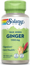 SOLARAY Ginger Root 1100mg | Healthy Digestion, Joints and Motion & Stomach Discomfort Support | Whole Root | Non-GMO & Vegan | 100 VegCaps | Pack...