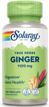 SOLARAY Ginger Root 1100mg | Healthy Digestion, Joints and Motion & Stomach Discomfort Support | Whole Root | Non-GMO & Vegan | 100 VegCaps | Pack...