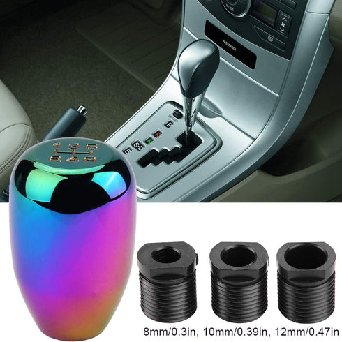Acouto Shift Knob 5 Speed Car 5 Speed Manual Gear Shift Knob Shifter Lever Stick Metal with 3 Adapters 8mm 10mm 12mm(Colorful)...