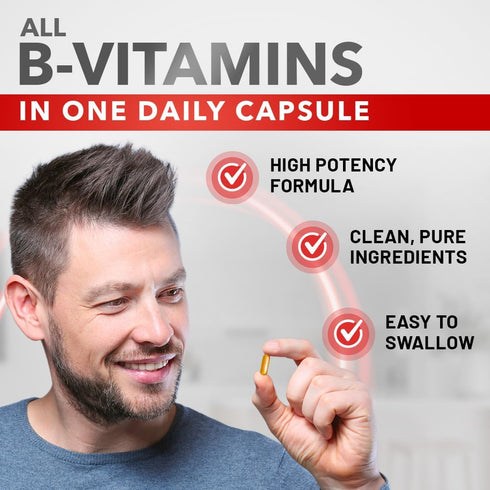 Divine Bounty Super B Complex Vitamins - All B Vitamins Including B12, B1, B2, B3, B5, B6, B7, B9, Folic Acid - Vitamin B Supplement - Support Hea...