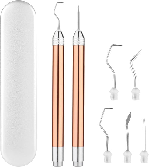 2pcs LED Weeding Tools for Vinyl with 5 Kinds of Hooks, Craft Weeding Tools for Vinyl with Light, Pin Pen Weeding Tool Set for Silhouettes Cutting...