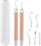 2pcs LED Weeding Tools for Vinyl with 5 Kinds of Hooks, Craft Weeding Tools for Vinyl with Light, Pin Pen Weeding Tool Set for Silhouettes Cutting...