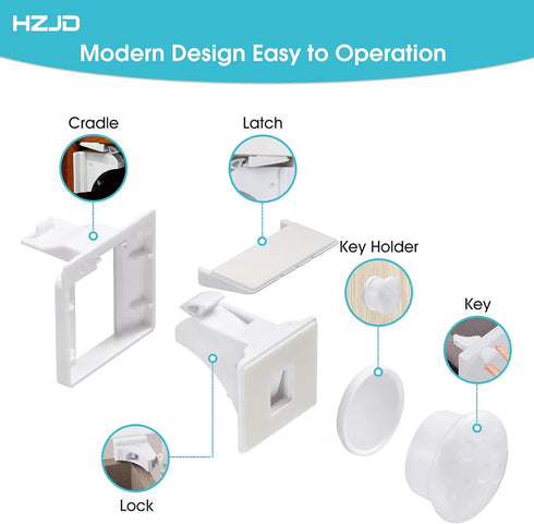 Magnetic Cabinet Locks Baby, Easy Install Magnetic Cabinet Locks Child Proofing(12 Pack and 2 Keys)...