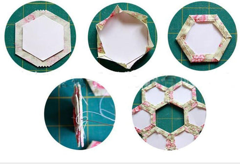 100 Pieces White Hexagon Piecing Paper - Sewing Easy Mini Hexagon Quilting/Patchwork Template for Use in Quilting, Sewing, Craft Projects, and DIY...