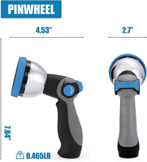 PinWheel Garden Hose Nozzles,Thumb Control Water Garden Hose Sprayer Nozzle, High Pressure Hose Nozzle, Outdoor Hose Nozzle Sprayer?9 Adjustable P...