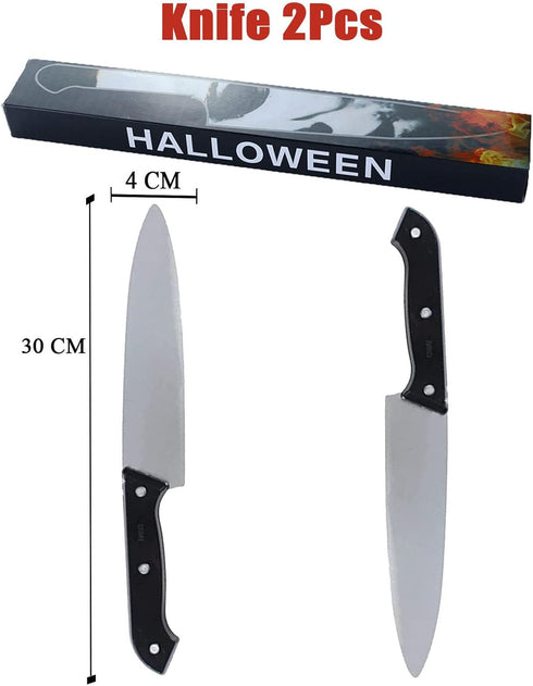 Classic Knife 2Pcs,Halloween Kills Butcher Knife Prop Silver...