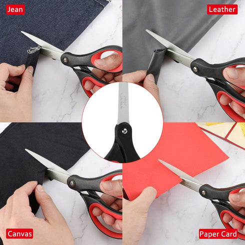 LIVINGO Scissors, 8" Scissors All Purpose 3-Pack, Titanium Ultra Sharp Scissors for Office Home School Sewing Fabric Craft Supplies, Premium Stain...