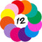 12 Dry Erase Circles Dot, Removable Vinyl Dots Stickers Colorful Wall Decal Classroom Tables,Home Office School Teaching Students Back to School S...