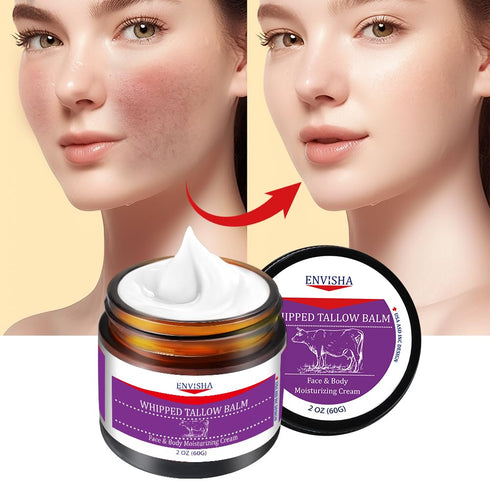 ENVISHA Handmade Whipped Tallow Cream - for Face and Body, Nourishing and Hydrating Skin, 100% Organic Grass-Fed Tallow, All Natural Daily Skin Ca...