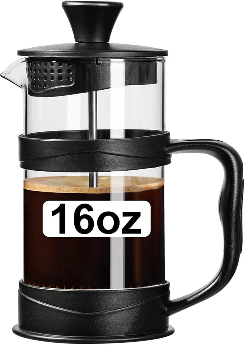 PARACITY French Press Coffee/Tea Maker, Camping Mini Coffee/Tea Press of 304 Stainless Steel Filter and Heat Resistant Glass, Cold Brew Coffee Mak...