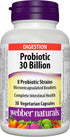 Webber Naturals Probiotic 30 Billion, 8 Probiotic Strains, 30-Capsules...