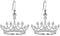 Sterling Silver Round Cubic Zirconia Crown Dangle Earrings for Women Queen Jewelry Mothers Day Gifts for Mom Valentines Christmas Birthday Jewelry...
