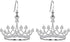 Sterling Silver Round Cubic Zirconia Crown Dangle Earrings for Women Queen Jewelry Mothers Day Gifts for Mom Valentines Christmas Birthday Jewelry...