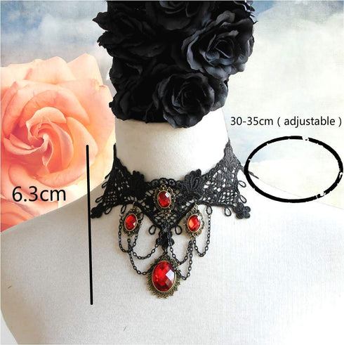 Cathercing Halloween Gothic Black Choker Necklace for Women Vampire Red Choker Vintage Halloween Vampire Accessories Jewelry Costume Cosplay Party...