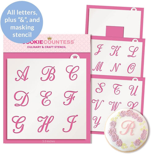 Alphabet Script 1" Letter Stencil Set...