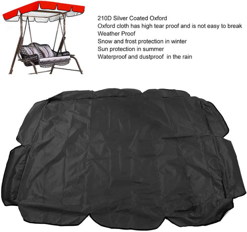 Porch Swing Canopy,Swing Chair Canopy Replacement,Outdoor Swing Canopy Cover,55.91x47.24x7.09in,Waterproof 3 Seater Garden Swing Seat Canopy Cover...